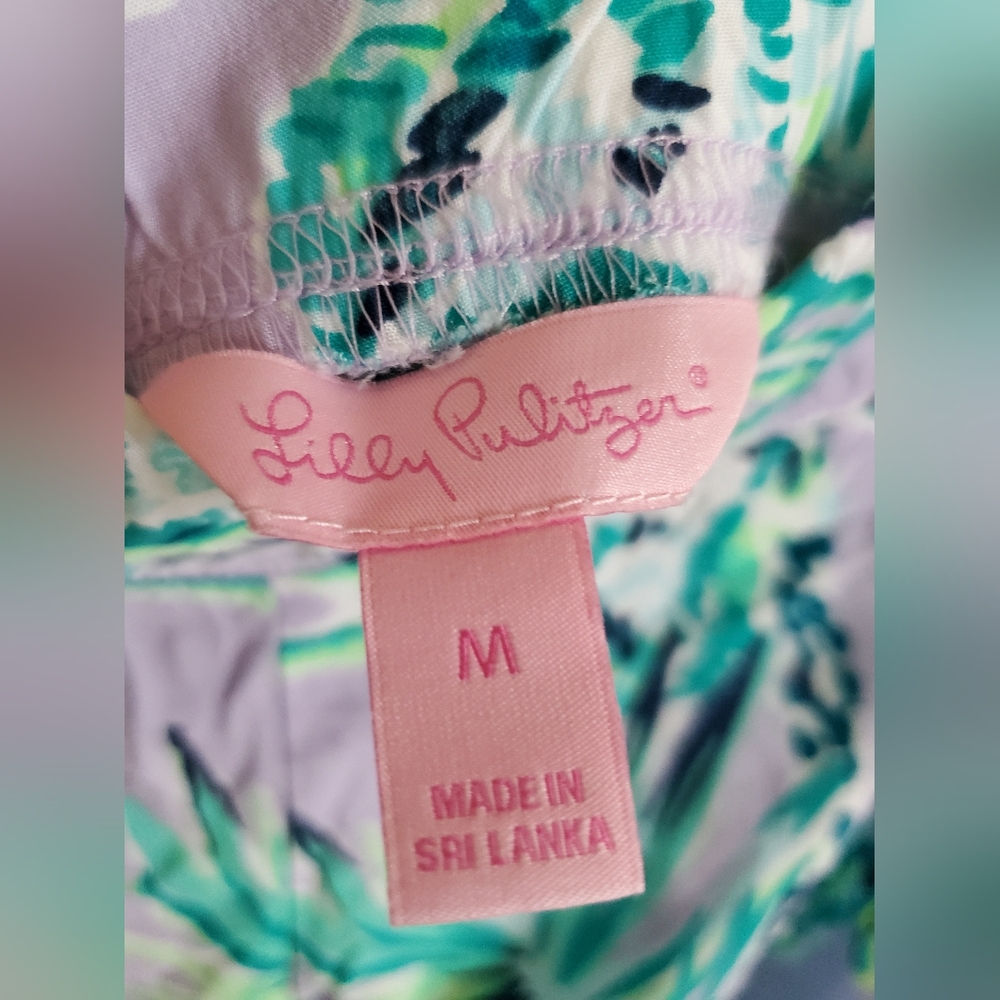 Lilly Pulitzer Tropical Print Pants Women's M - Picture 7 of 7